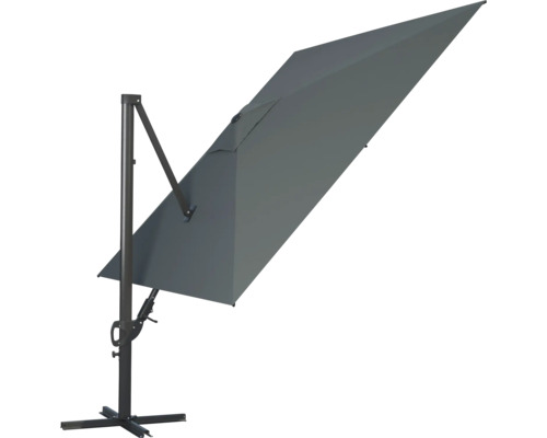 Soluna Orléans zweefparasol, 300 x 300 cm, vierkant, donkergrijs
