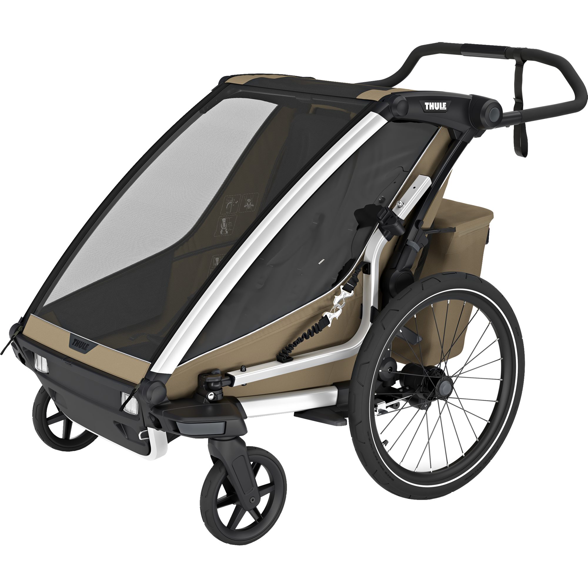 Thule Chariot Cross 2 Double Fahrradanhänger 2 Sitzer khaki