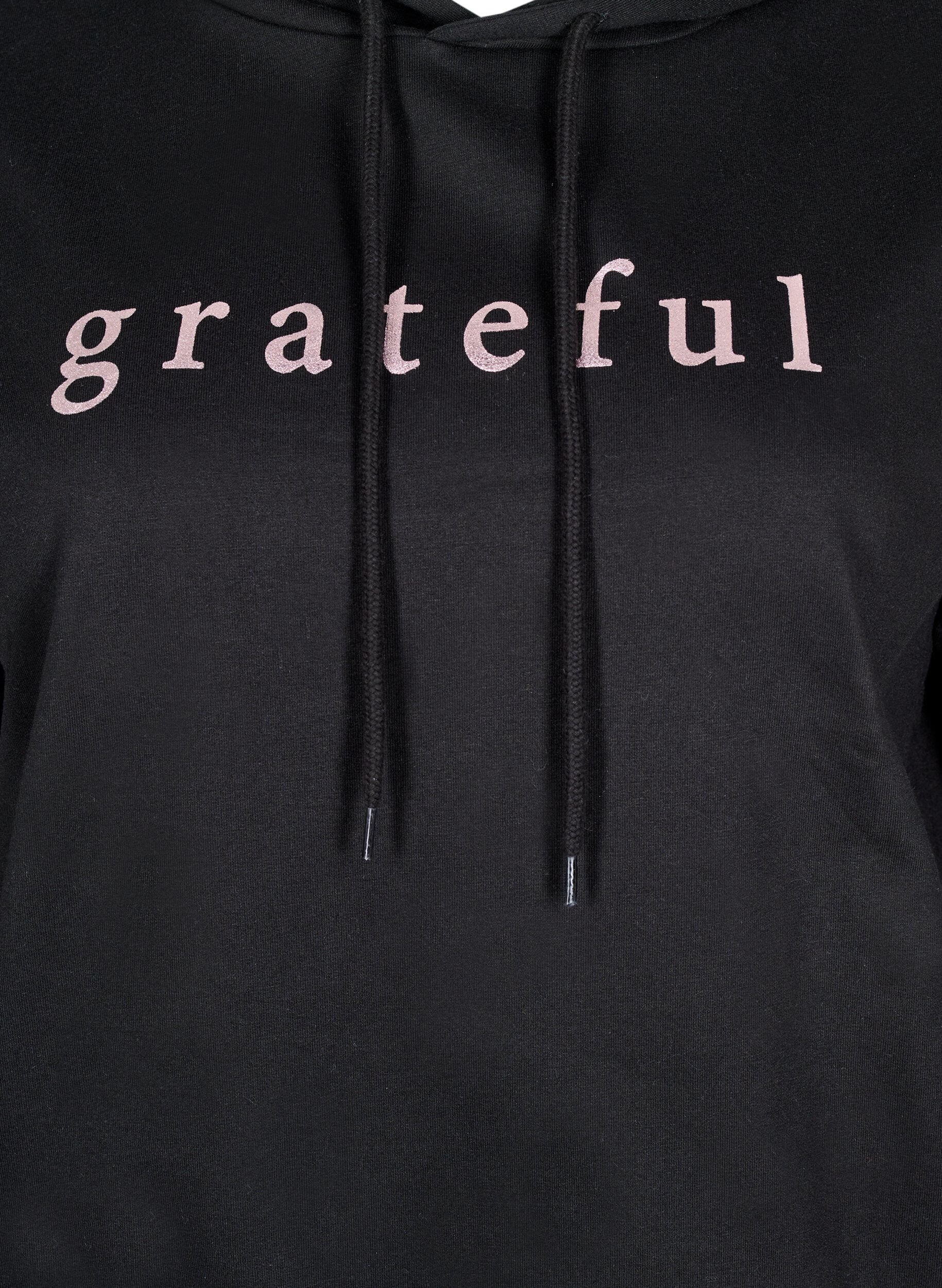 Sweatshirt med hætte og print