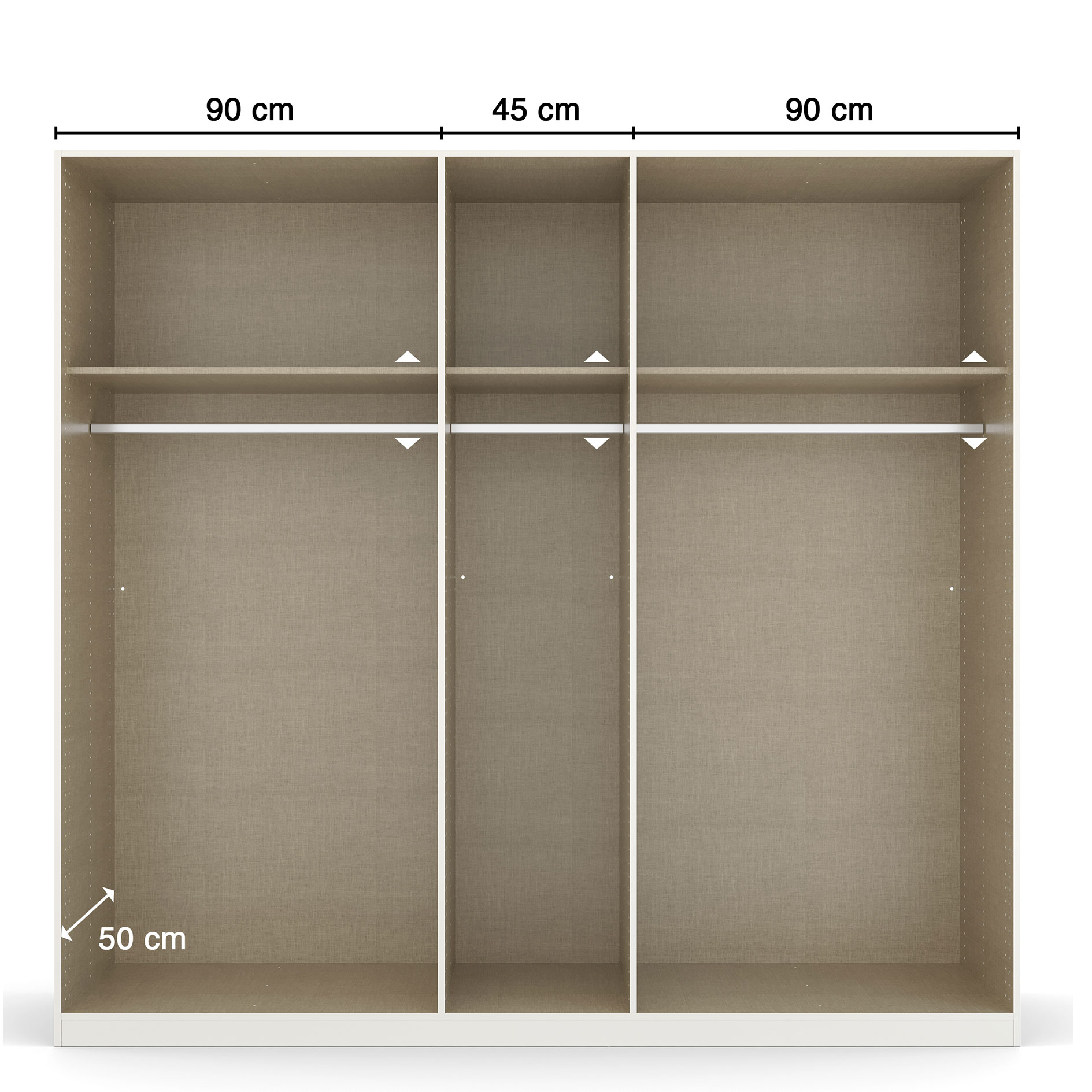 Drehtürenschrank - grau - Artisan Eiche - 226 cm