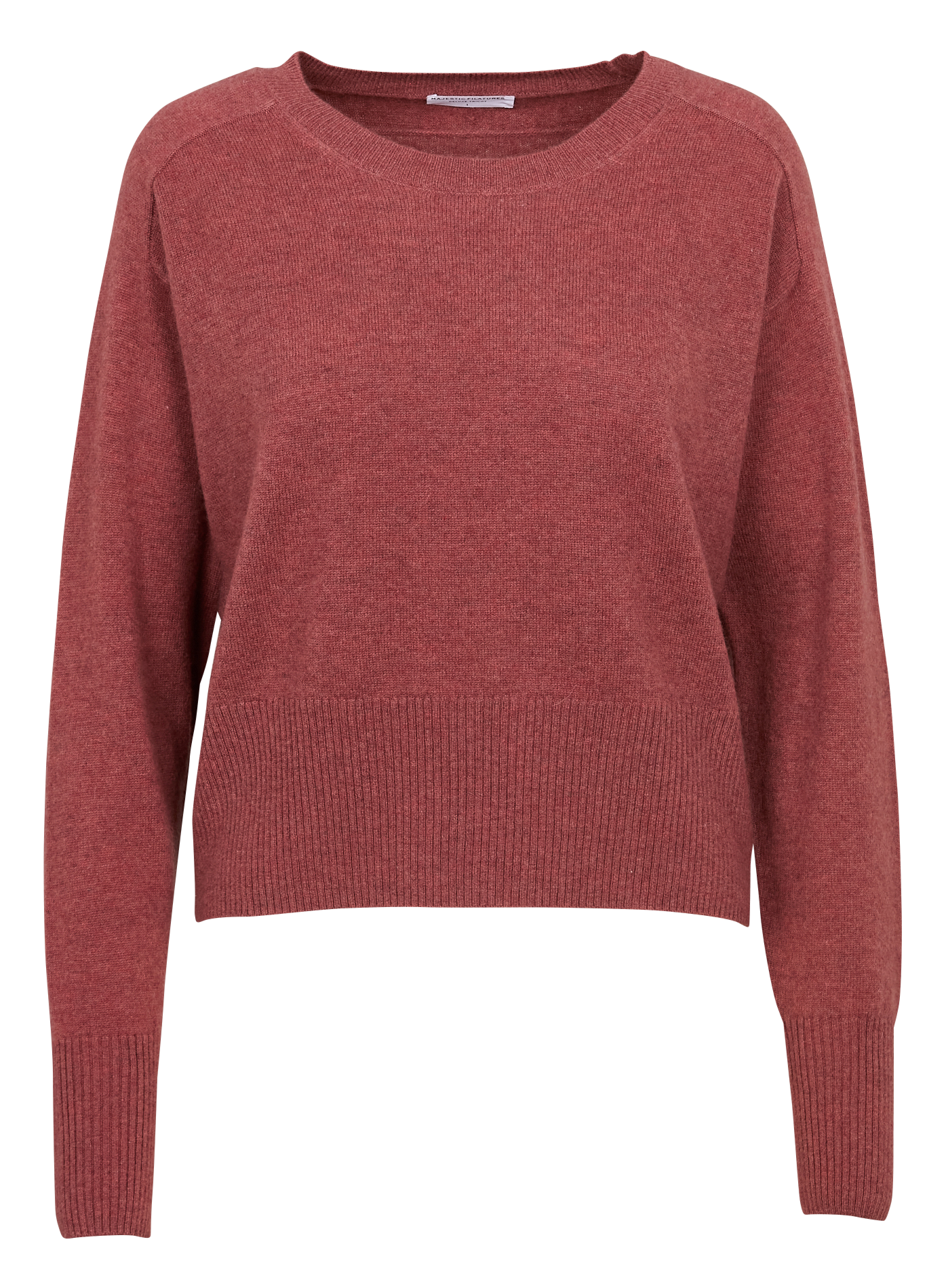 Pull oversize col rond en cachemire | Rose