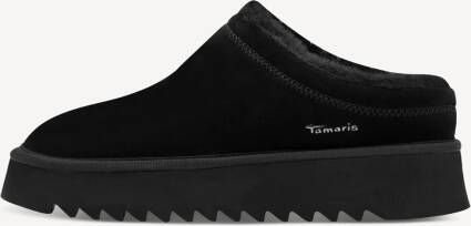 Tamaris leren muiltje 1-27300-45-001 damesmuiltje warm gevoerd zwart