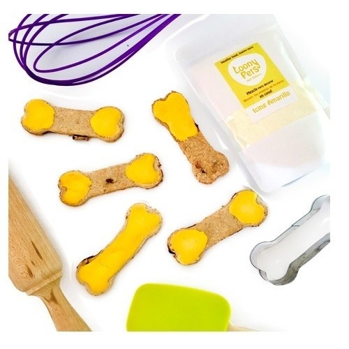 Glacê amarelo natural Loonypets para decorar doces