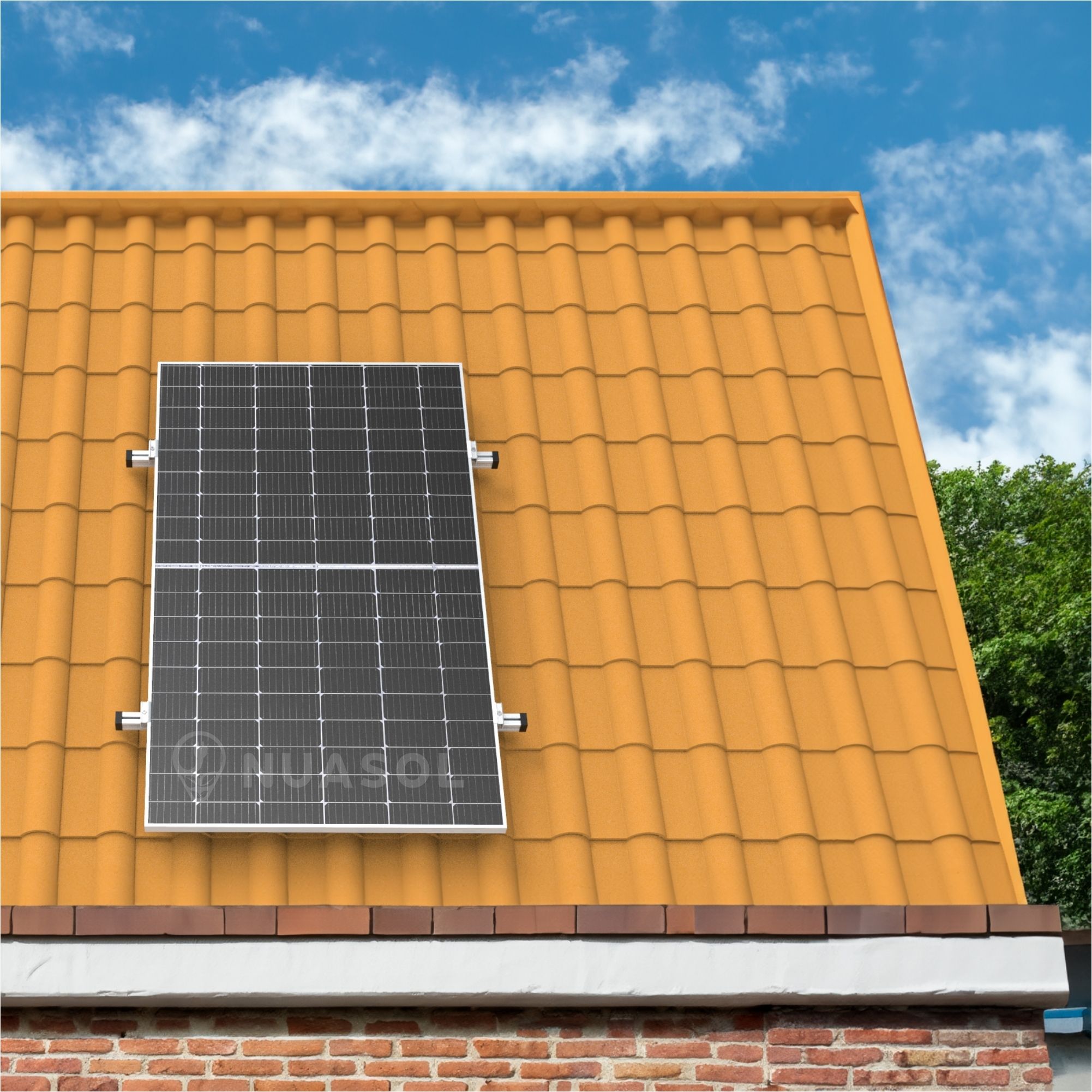 Nuasol Photovoltaik Ziegeldach Montage Set- 1 Modul