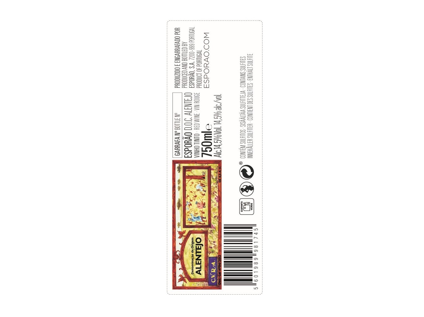VINHO TINTO ESPORÃO ALICANTE BOUSCHET ALENTEJO 0.75L