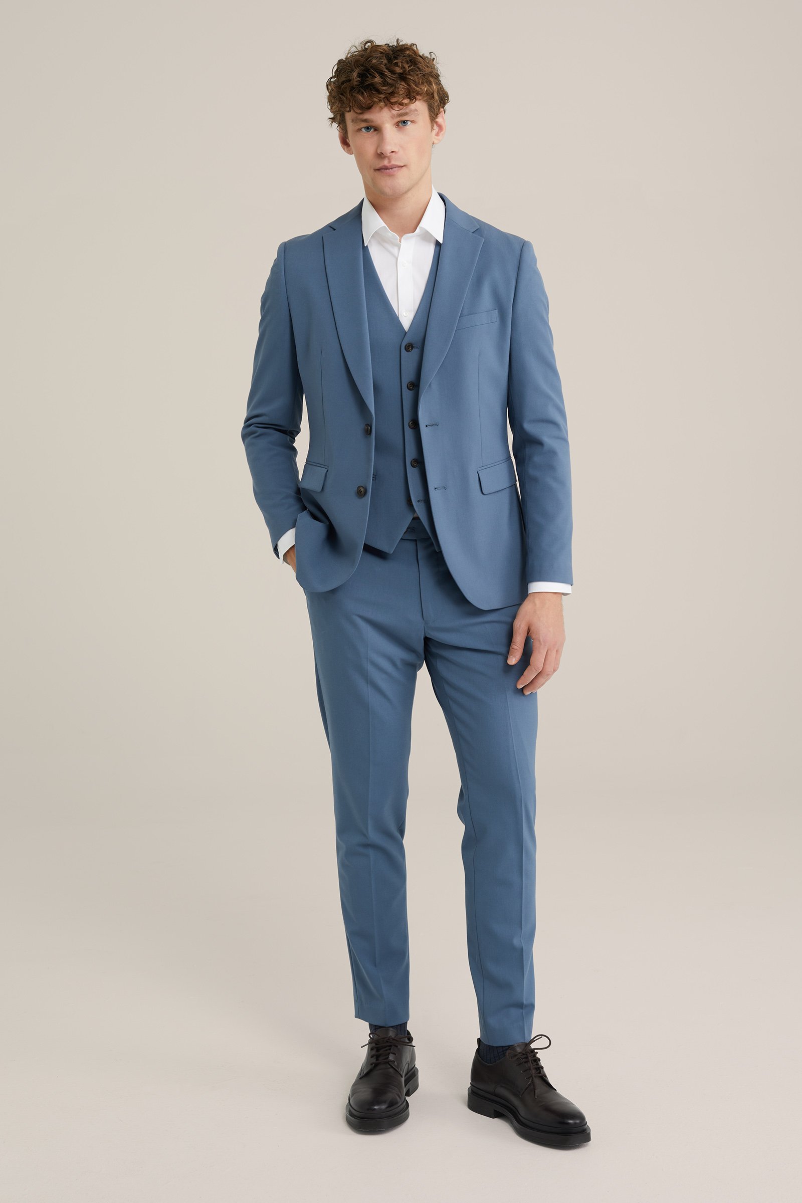 slim fit gilet met stretch Fundamentals Marineblauw