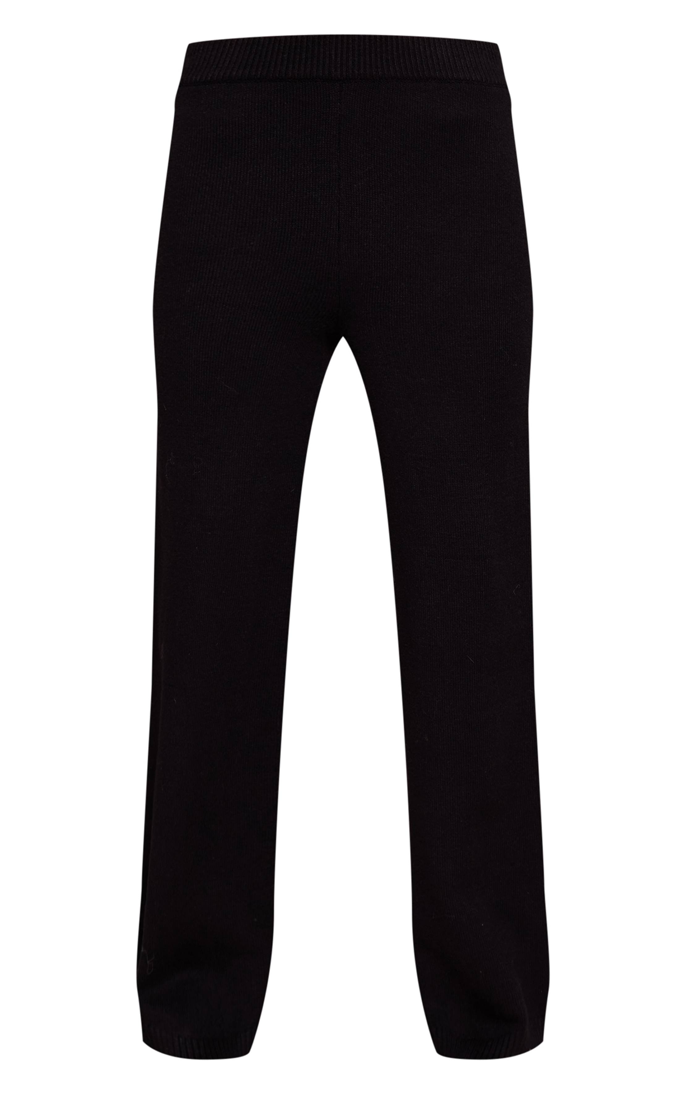 Noir Pantalon Large En Maille
