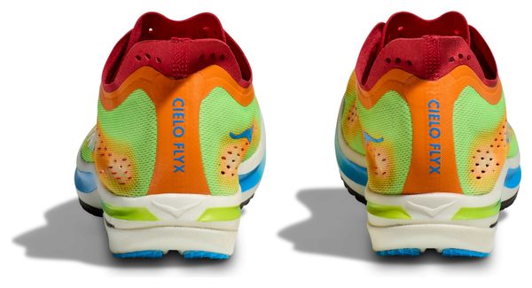 Chaussures Athlétisme Hoka Cielo FlyX Orange Rouge Bleu Unisexe
