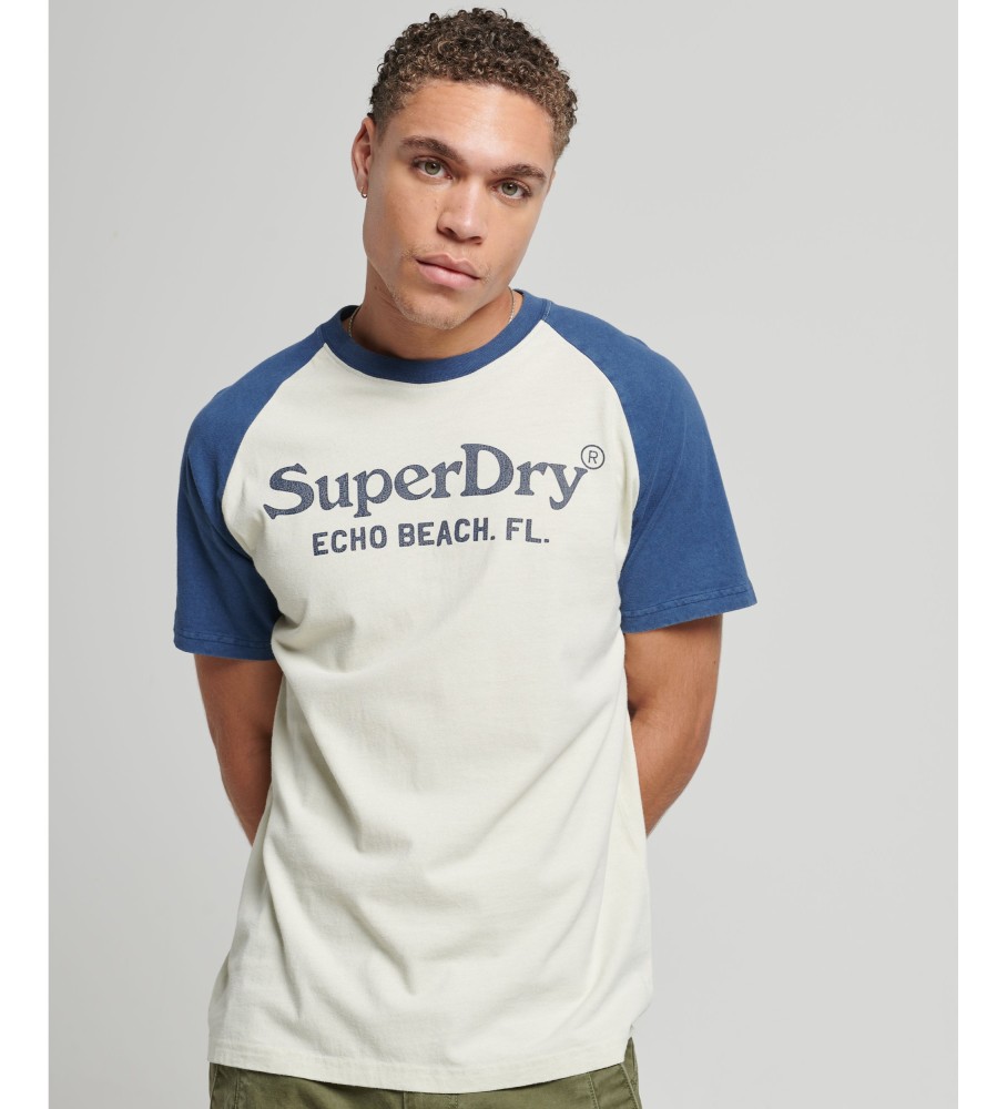 Superdry Camiseta Vintage Venue Classic blanco roto
