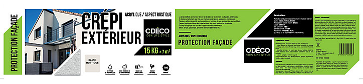 Crépi extérieur façade CDéco blanc rustique 15 KG