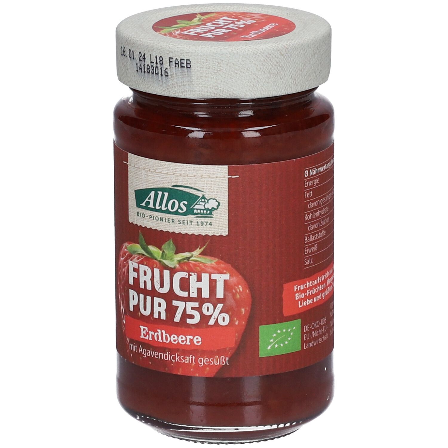 Allos Bio Frucht Pur 75 % Erdbeere