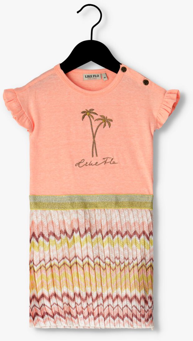LIKE FLO multi like flo mini jurk fancy plisse dress