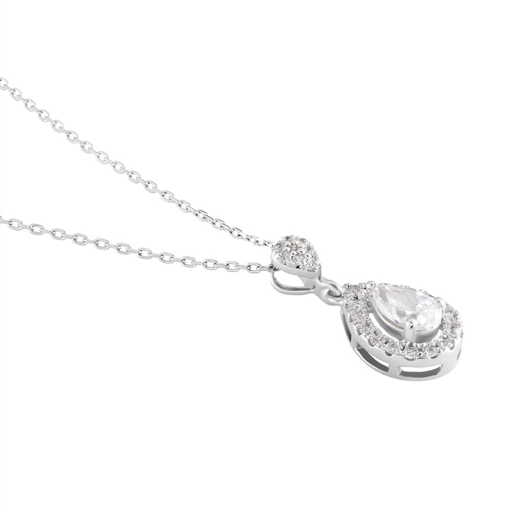 Collier Or Blanc Uxellus Oxyde De Zirconium