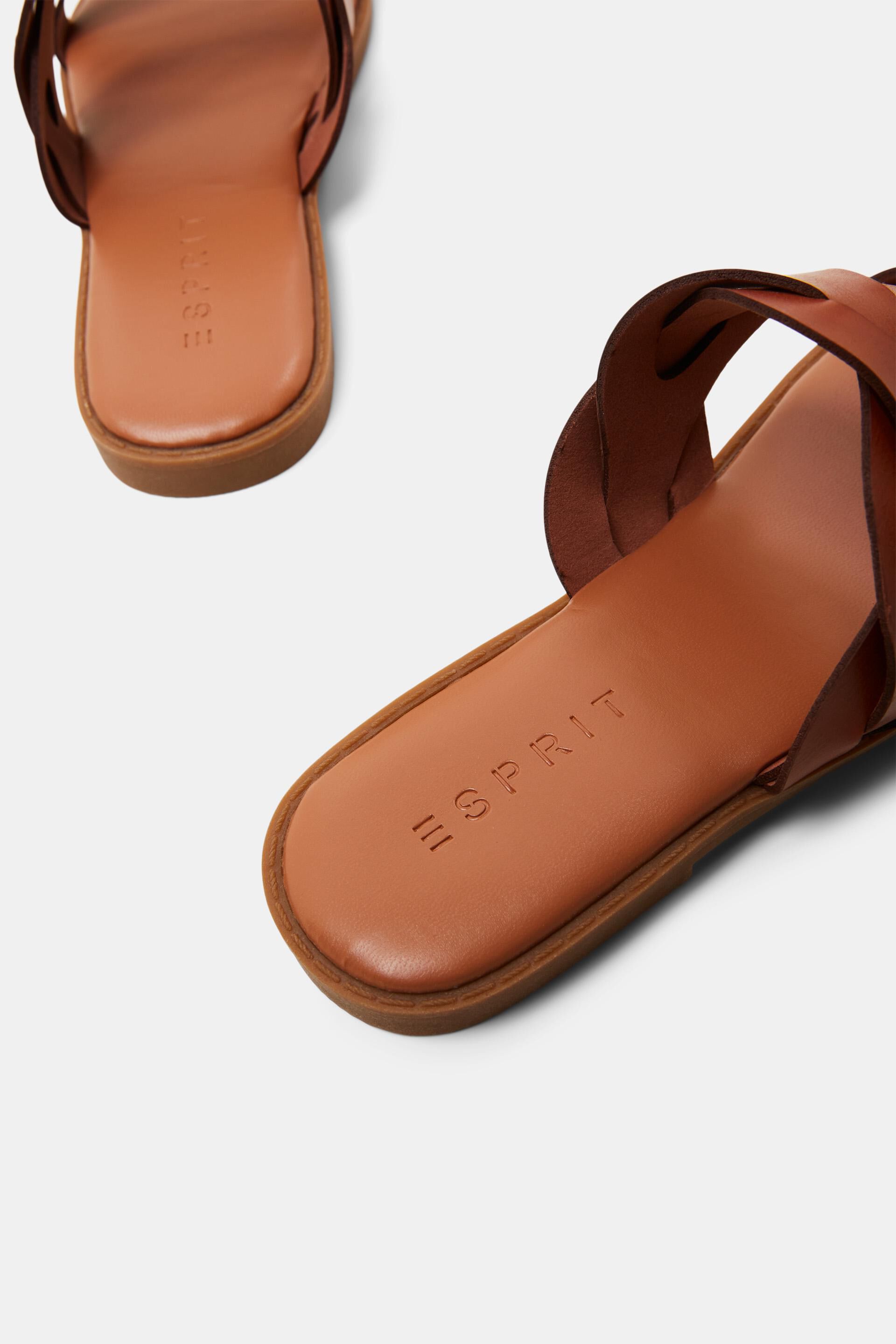 Sandales à enfiler en cuir vegan à bride tressée