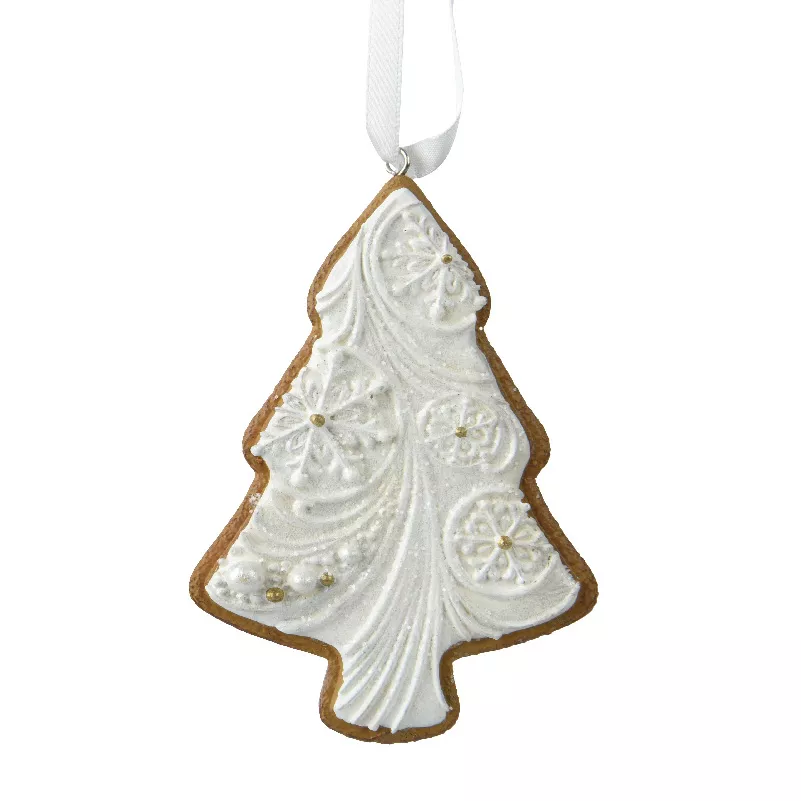 Pain d'épices à suspendre (H10 cm) Sapin gourmand Blanc