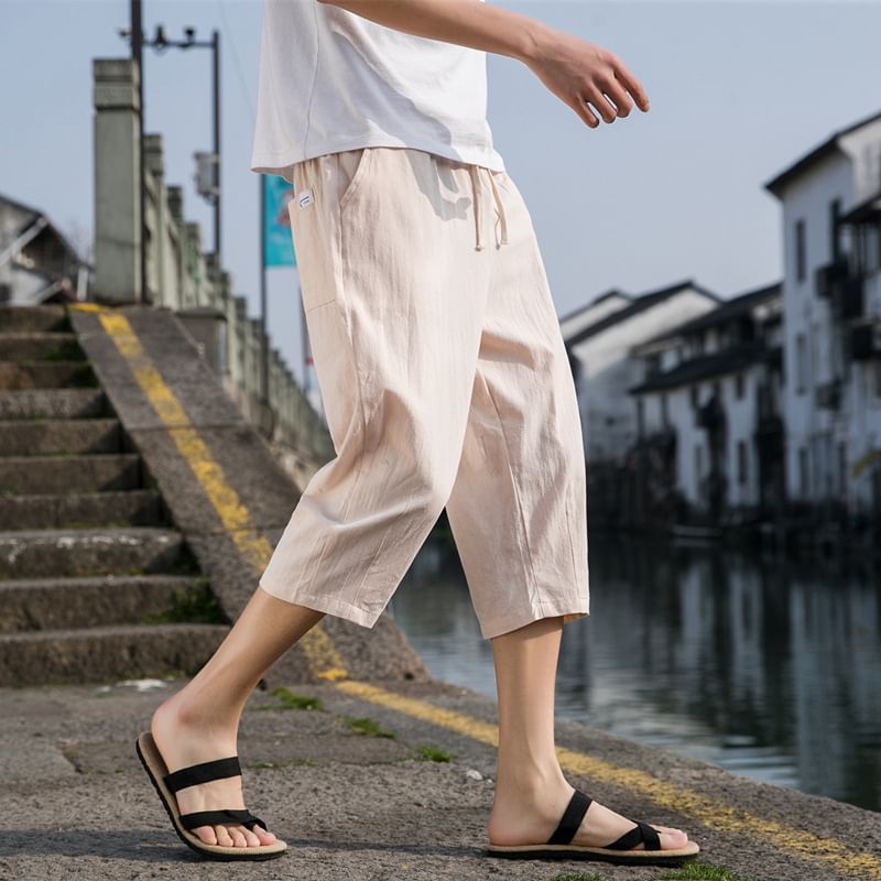 Blueforce - Effen Capri Harembroek met Trekkoord Taille