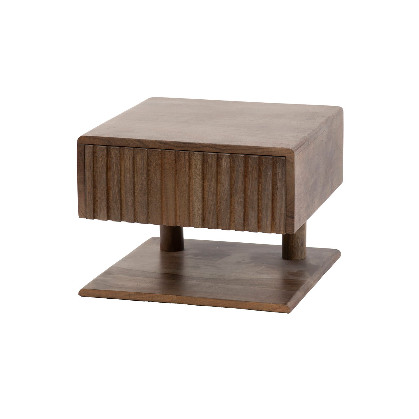 Giga Meubel - Nachtkastje Bruin Hout - 35x35x27cm - Carve