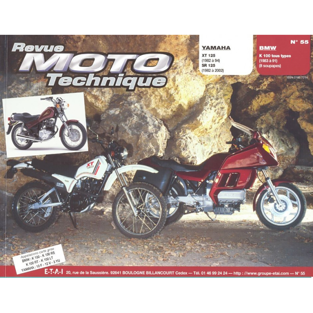 Etai - RMT 55.4 YAMAHA 125 XT-SR (1982 à 2002) et BMW K100 (1983 à 1991)