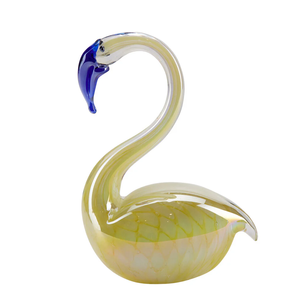 Bahne Interior  Svanefigur i glas m/blå næse - H17 cm