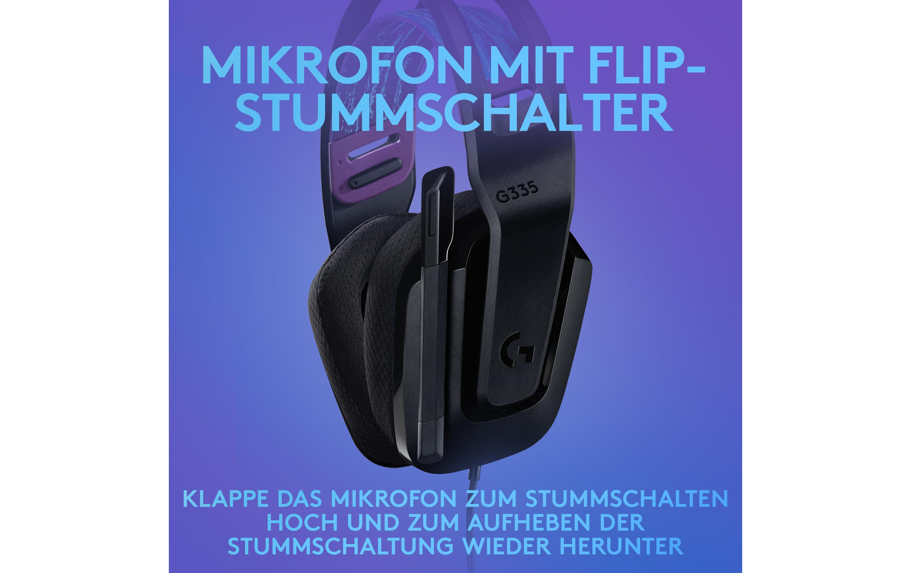 Headset G335 Gaming SchwarzKomfortables Gaming-Headset für PC und Spielkonsolen
