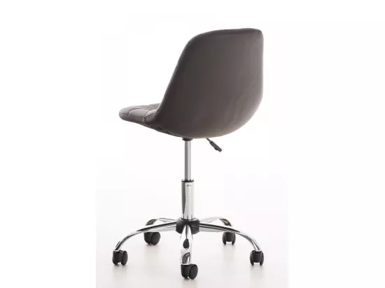 Chaise de bureau - Similicuir & Métal chromé - Marron - Emil