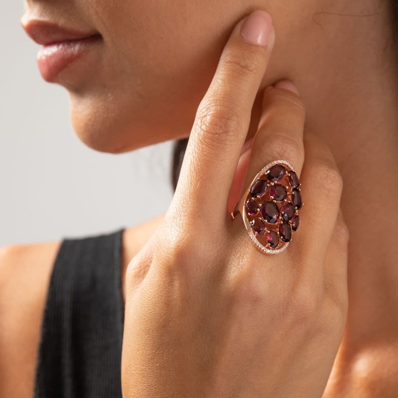 Bague Argent Asymétrique Pierres Blanches