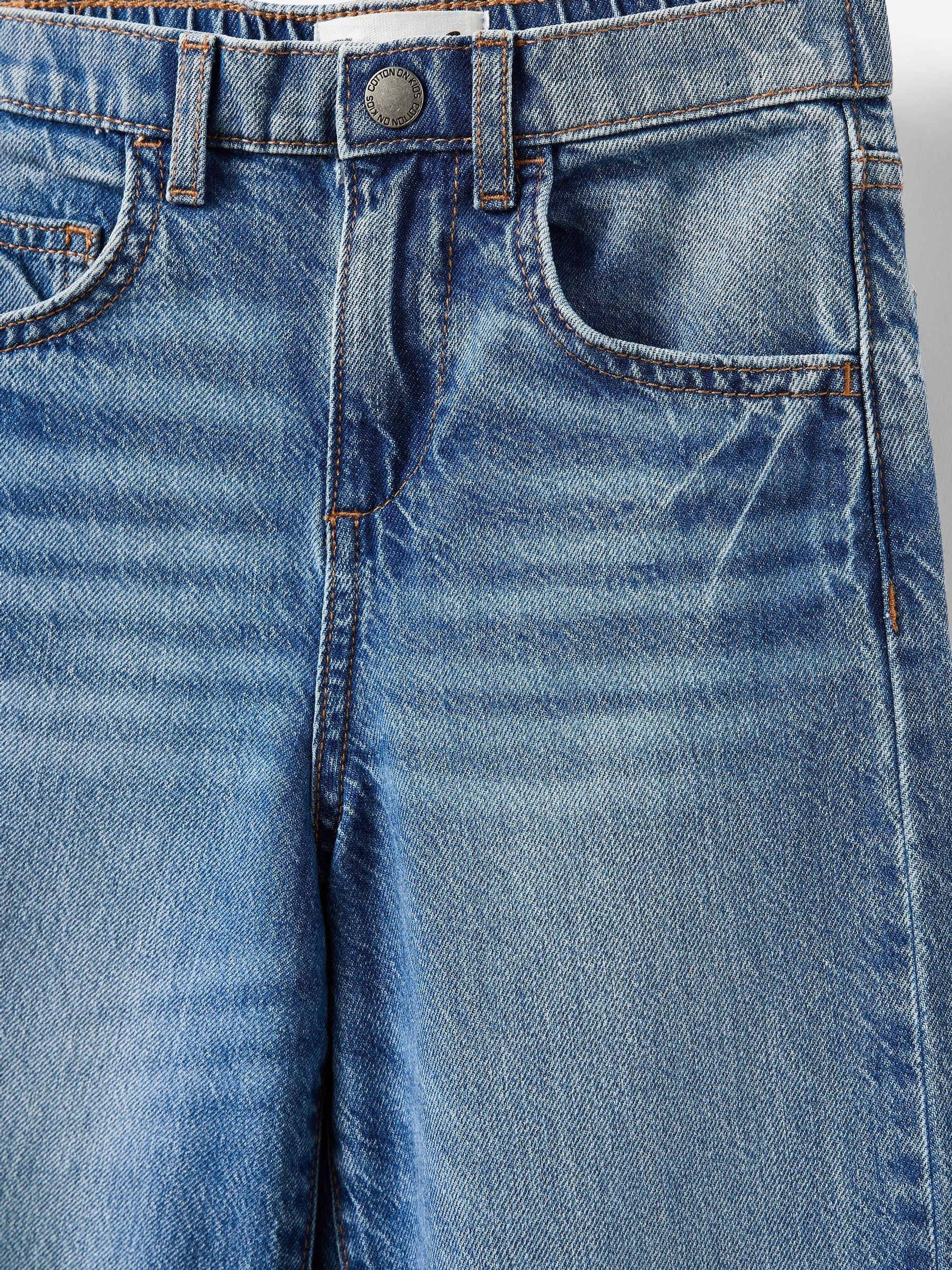 Blauw - Cotton On Unisex Barrel Leg Denim Jeans