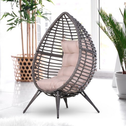 Poltrona de jardim Outsunny com encosto marrom