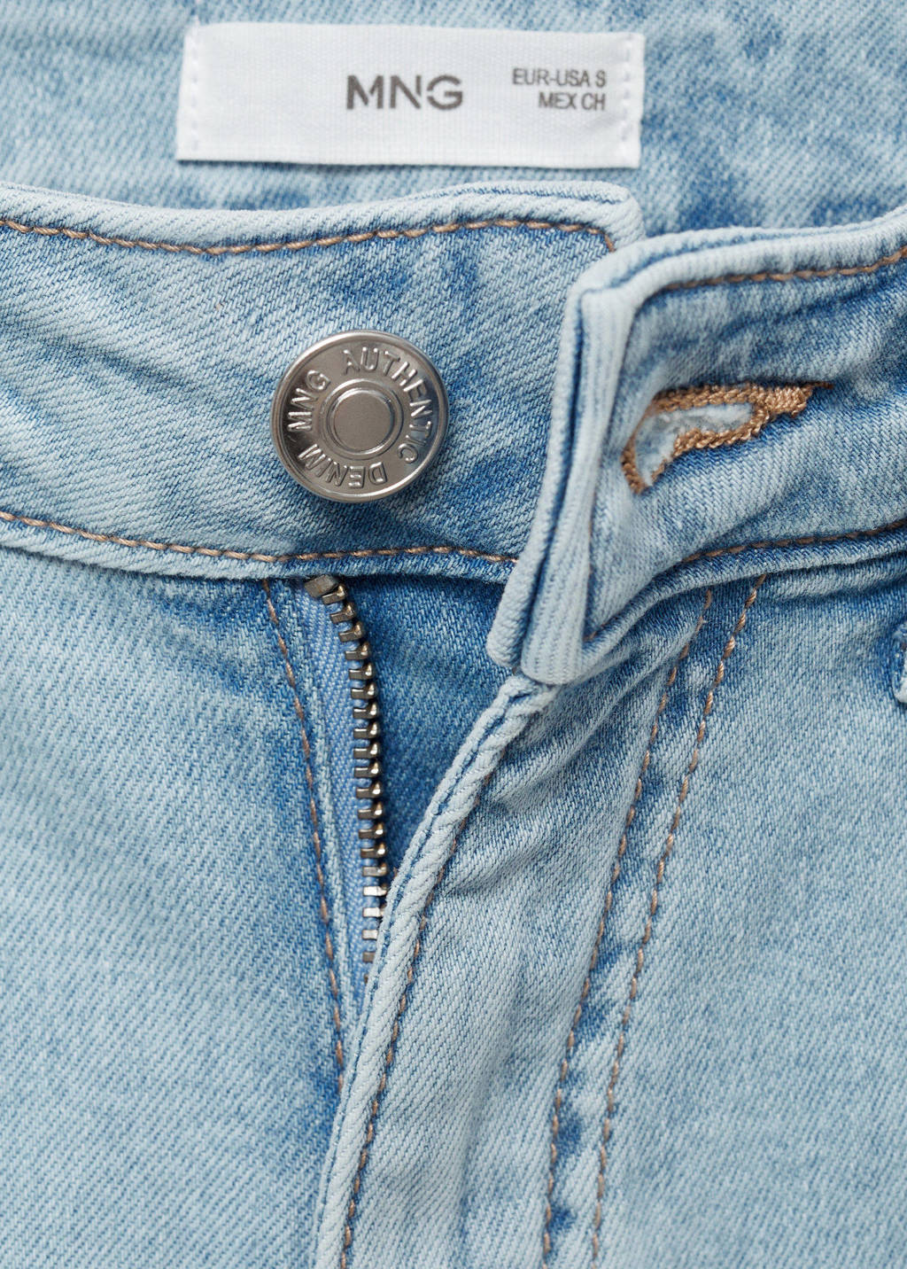 MANGO TEEN straight regular waist light blue denim