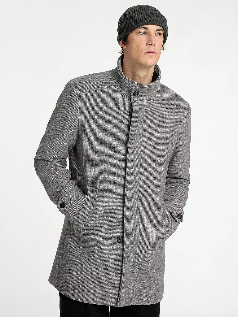 SELECTED Wollmantel SLHNEW hellgrau