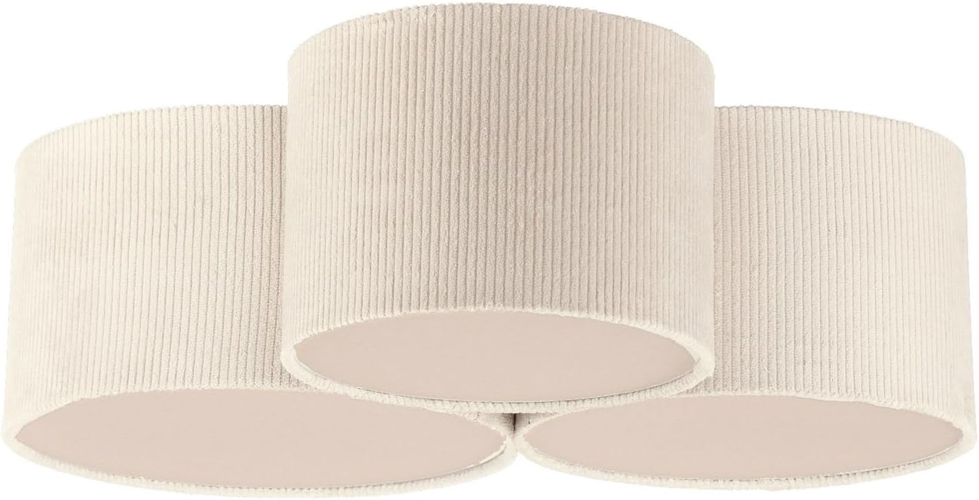 Just Light. Deckenleuchte - 70 x 70 cm - 3-flammig - Beige - Cord - Kunststoff