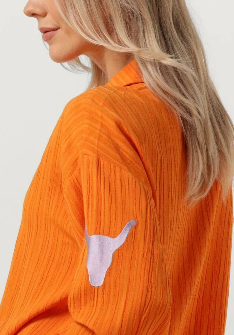 ALIX THE LABEL oranje alix the label blouse ladies woven krinkle blouse