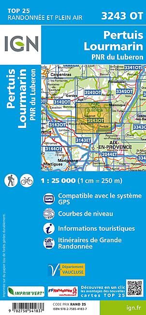 IGN - TOP25 3243OT PERTUIS LOUMARIN 1 25 000
