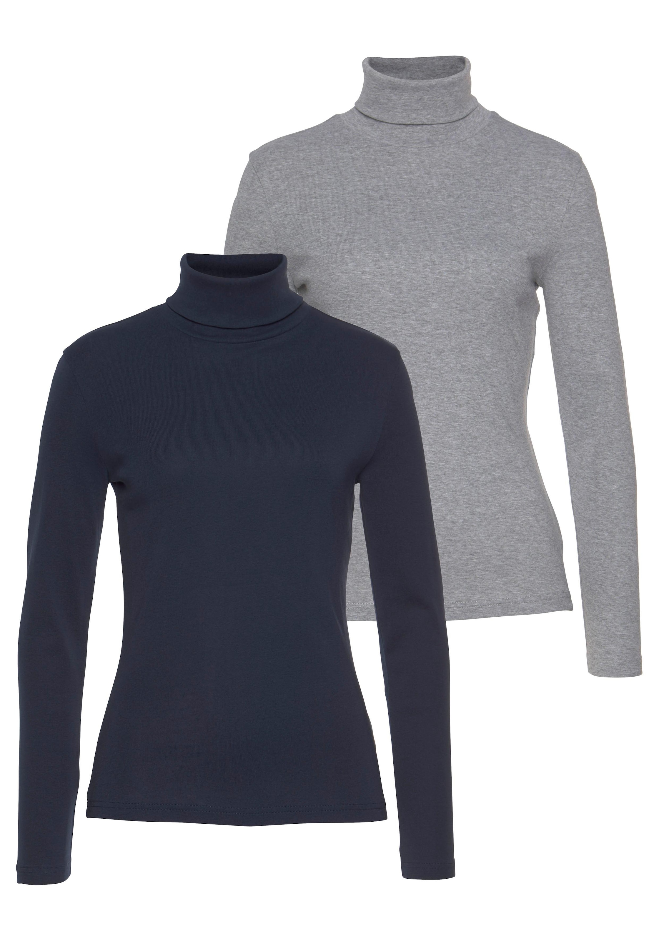 Flashlights Rollkragenshirt , Langarm,  sehr figurbetont,  aus Feinrippstoff,  aus 100% Baumwolle
