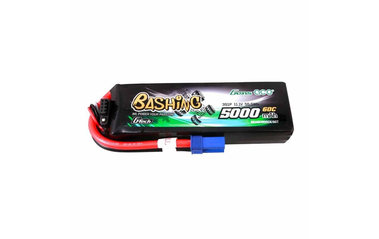 RC-Akku LiPo 5000 mAh 11.1 V 60C Bashing, G-Tech3S LiPo Akku mit EC5 Stecker