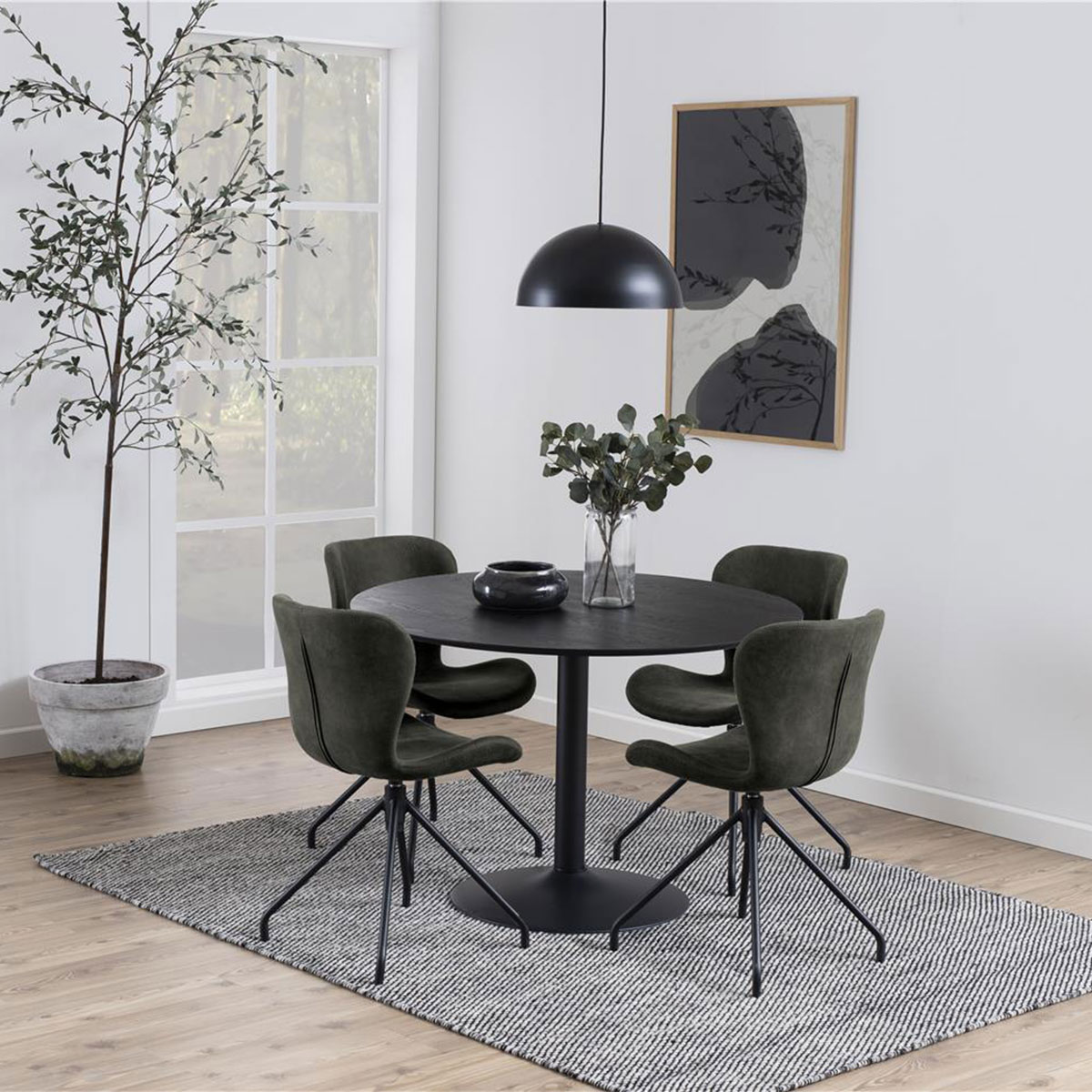 Ronde eettafel Vino Ø110 cm Zwart