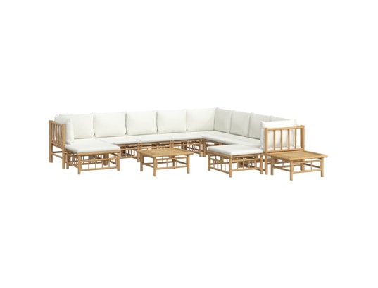 LES TENDANCES - Salon extérieur Salon de jardin-blanc-10 places-55x65x30-490588