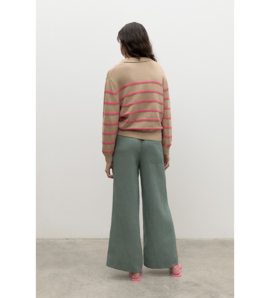 Suéter de tricô ECOALF Madlealf, marrom e rosa