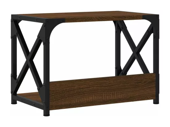 Support d'imprimante à 2 niveaux chêne marron 44x26x31,5 cm