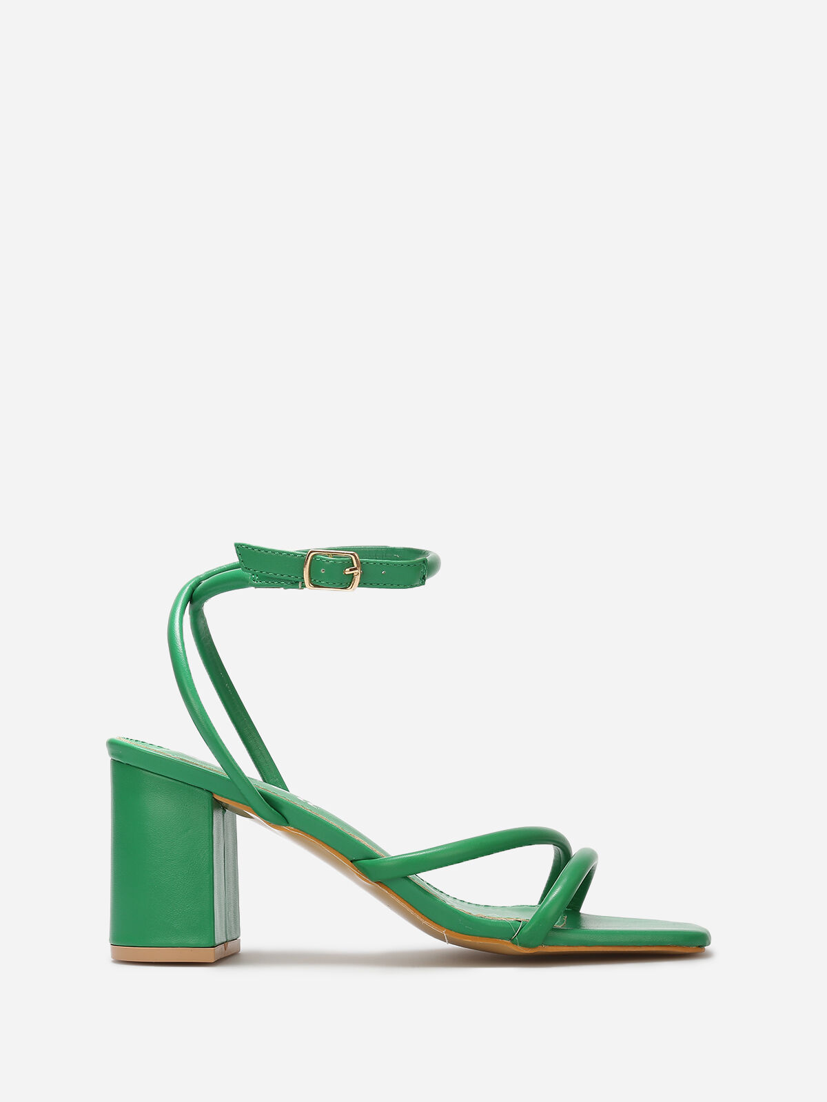 Sandales simili à brides matelassées- Vert