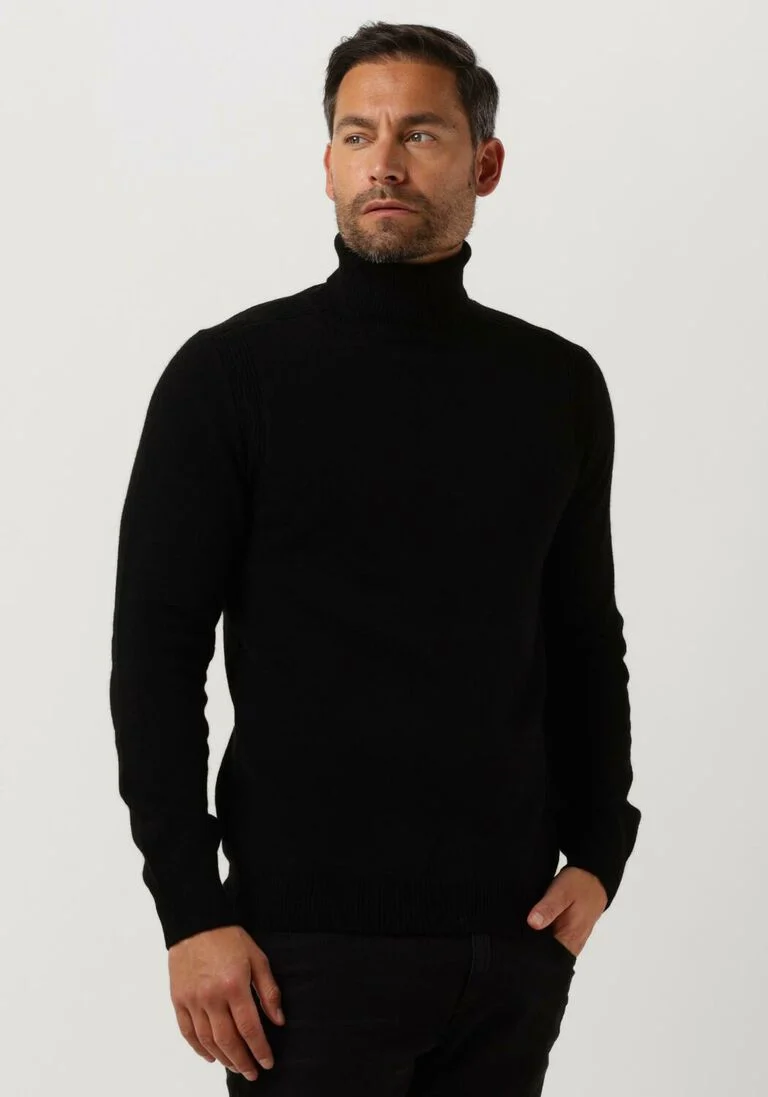 ANERKJENDT zwarte anerkjendt coltrui aknico solid roll neck lambswool