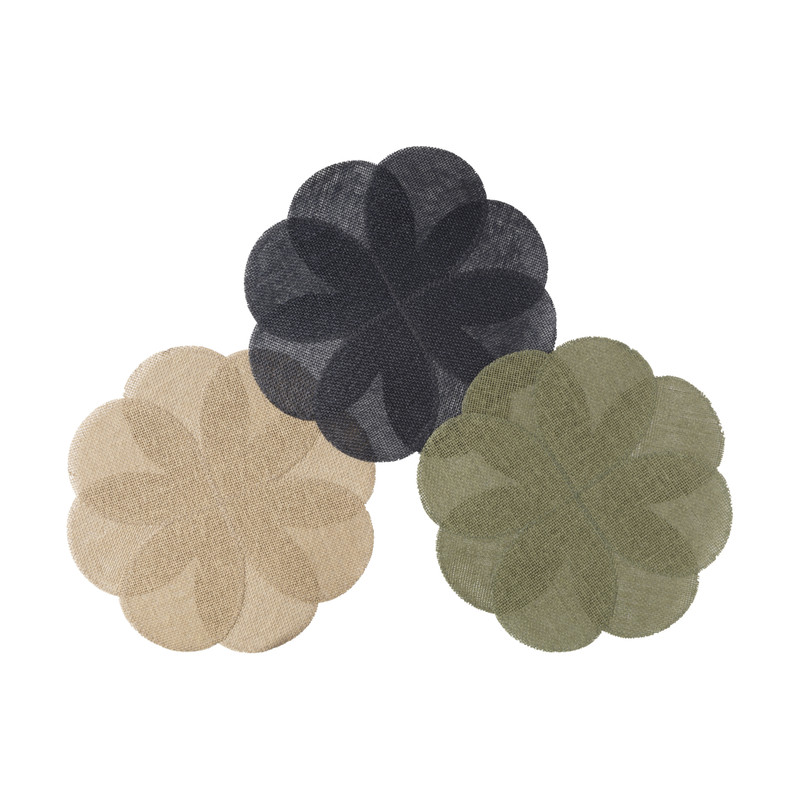 Placemat 3D bloem - groen - ø38 cm