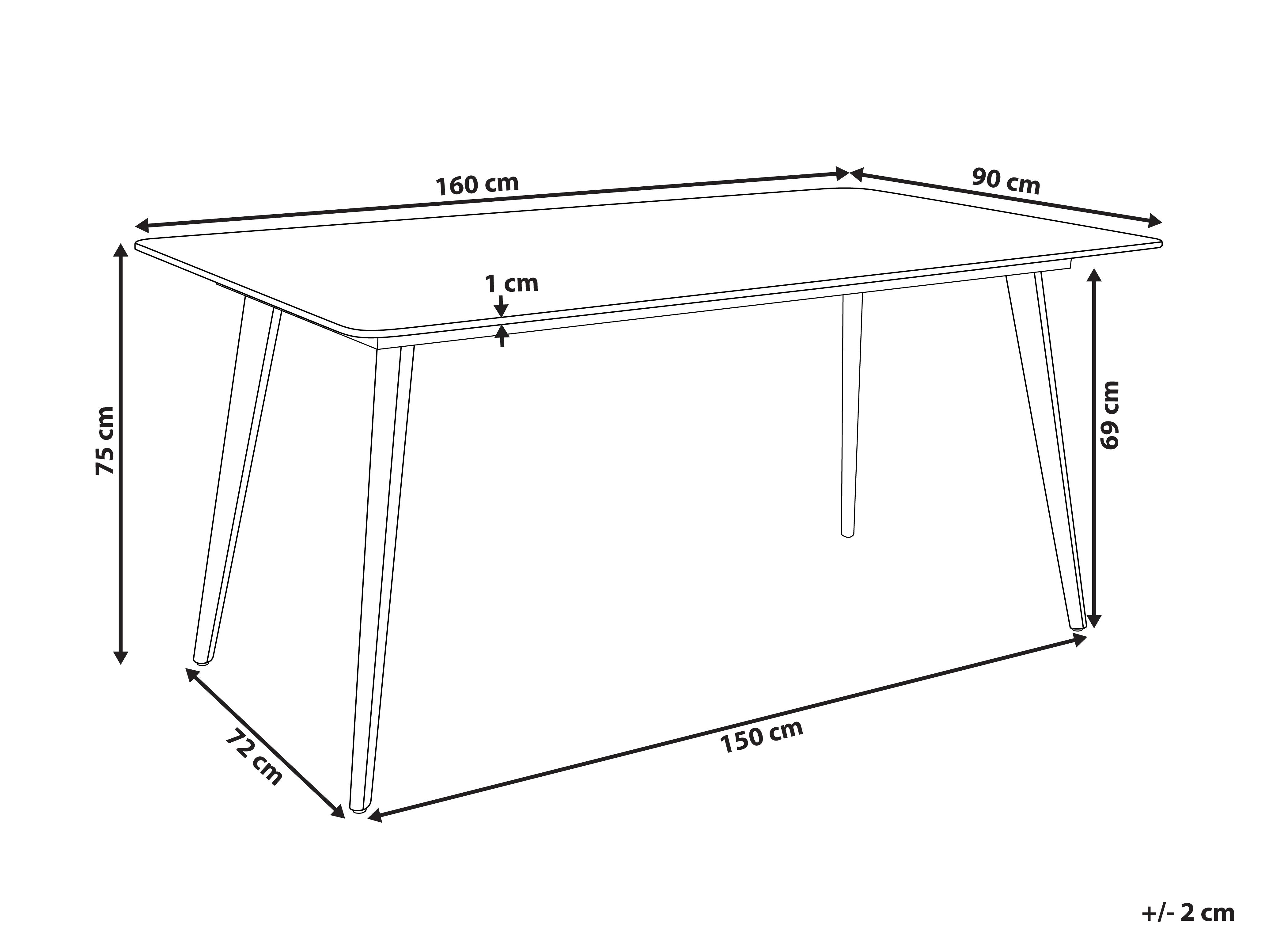 Tuin eettafel RODALLO 160 cm 90 cm Steen Zwart marmer