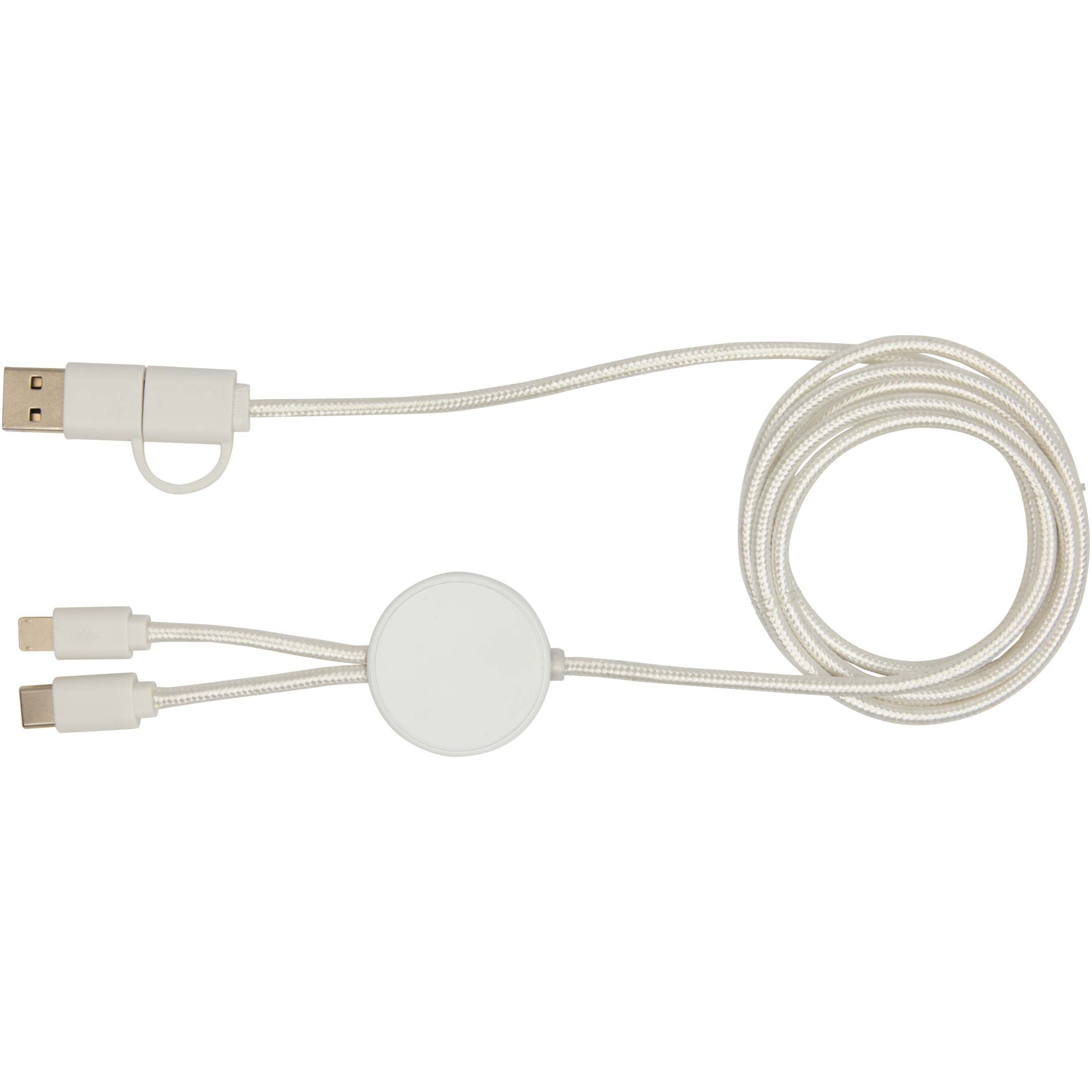 PF Concept 124428 - Câble 5 en 1 Citala en plastique recyclé de 150 cm pour la synchronisation des données et la charge rapide de 27 W