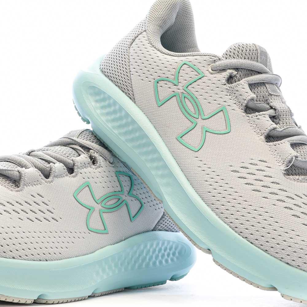 Under Armour Chaussures de Running Grises/Bleu Femme Under Armour Charged Pursuit