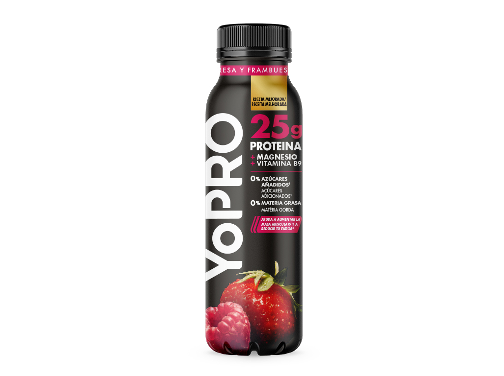 IOGURTE YOPRO LÍQUIDO MORANGO E FRAMBOESA 300G