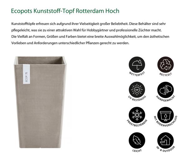 Ecopots Kunststoff-Topf Rotterdam Hoch,