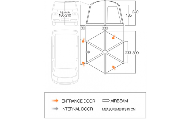 Vango HexAway Pro Air Bus- &  Wohnmobil aufblasbares Vorzelt