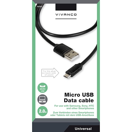Vivanco Micro USB-kabel - sort