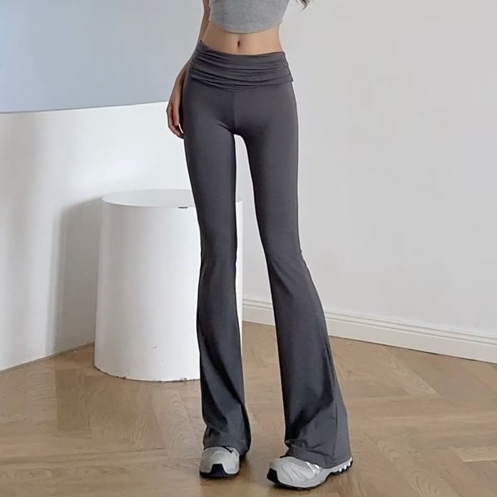 Haneliz - Mid Rise Plain Flared Yogabroek